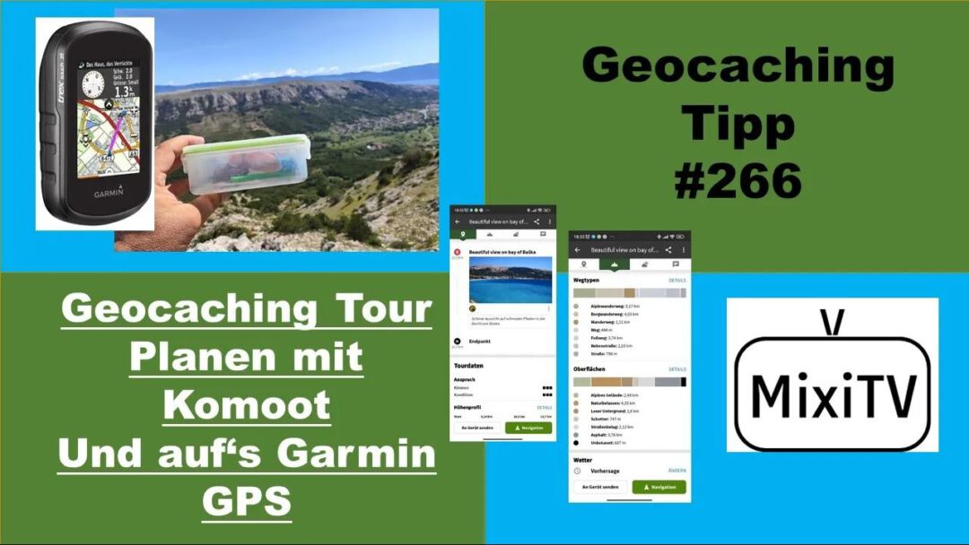 Gute Planung mit Komoot mit Geländee und wetter für Geocaching Touren