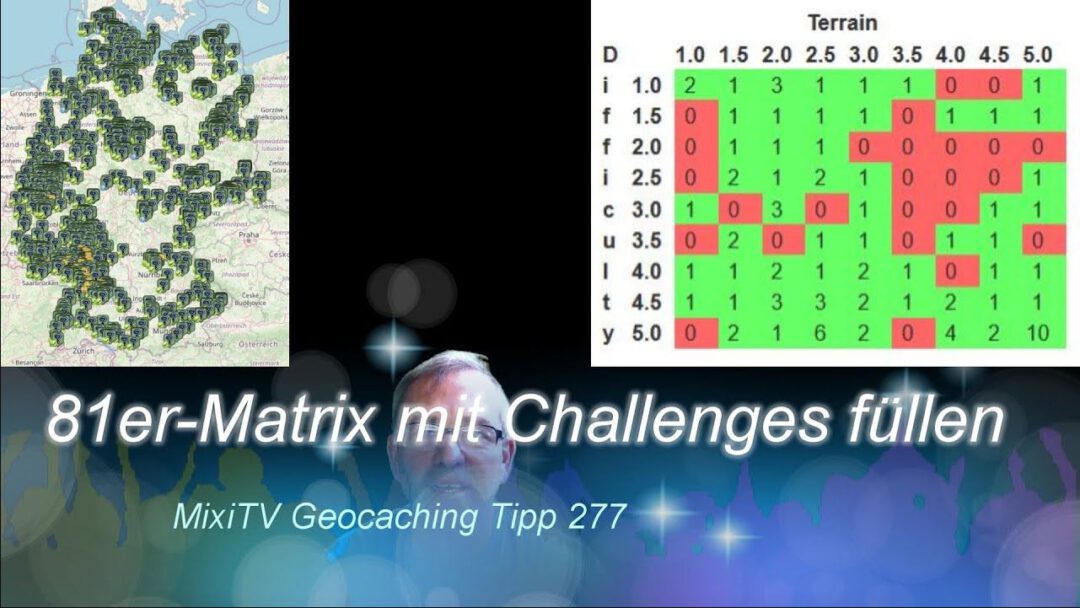 Geocaching Tipp 277 81er Matrix mit Challenge Geocaches füllen für die Statistik bei GC-Projekt